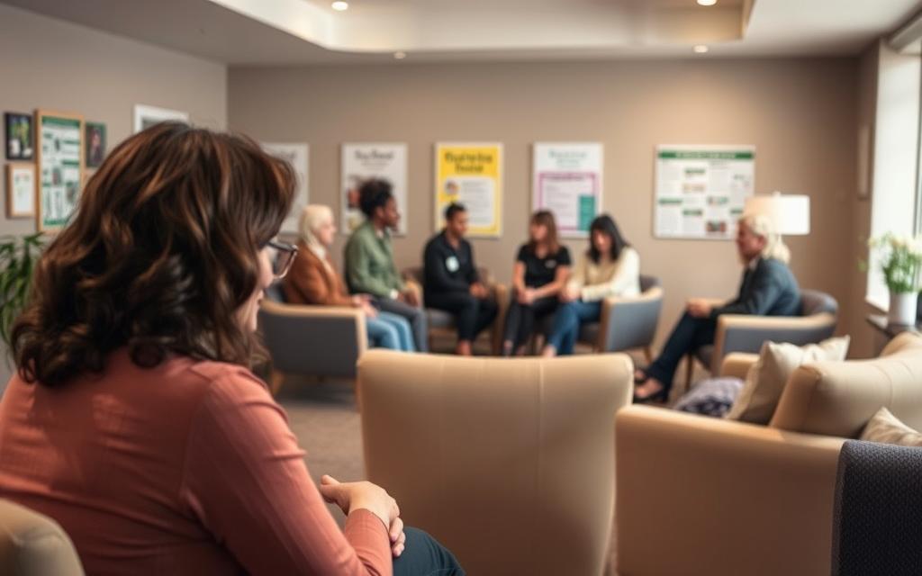 A Warm, Welcoming Interior Space With Comfortable Seating And A Calming Color Palette. In The Foreground, A Supportive Counselor Listens Intently To A Survivor, Their Body Language Conveying Empathy And Care. In The Middle Ground, A Support Group Gathered In A Circle, Sharing Their Experiences And Finding Strength In Community. The Background Features Informational Posters And Resource Materials, Providing A Sense Of The Comprehensive Services Available. Soft, Diffused Lighting Creates A Sense Of Safety And Sanctuary. The Overall Atmosphere Is One Of Compassion, Healing, And Unwavering Support. A Warm, Welcoming Interior Space With Comfortable Seating And A Calming Color Palette. In The Foreground, A Supportive Counselor Listens Intently To A Survivor, Their Body Language Conveying Empathy And Care. In The Middle Ground, A Support Group Gathered In A Circle, Sharing Their Experiences And Finding Strength In Community. The Background Features Informational Posters And Resource Materials, Providing A Sense Of The Comprehensive Services Available. Soft, Diffused Lighting Creates A Sense Of Safety And Sanctuary. The Overall Atmosphere Is One Of Compassion, Healing, And Unwavering Support.