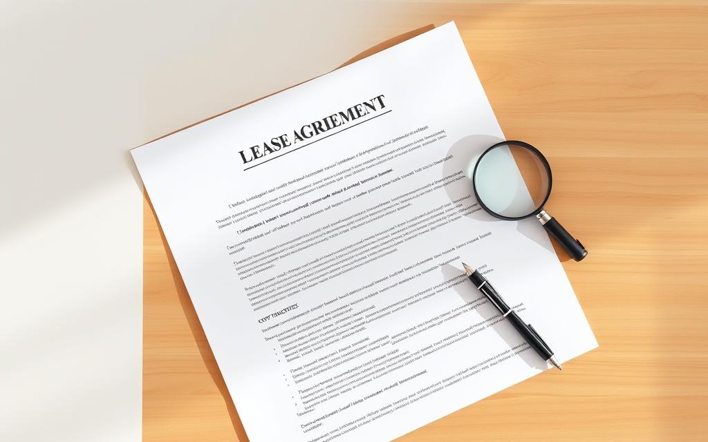 A Crisp, Well-Lit Top-Down View Of An Unfurled Lease Agreement Form Lying On A Wooden Table. The Document Is Displayed Against A Clean, Minimalist Background, With A Magnifying Glass And A Pen Placed Nearby, Suggesting The Careful Examination Of The Contract'S Essential Details. The Lighting Creates Subtle Shadows That Add Depth And Dimension To The Scene, While The Warm Tones Of The Wood Provide A Natural, Inviting Atmosphere. The Overall Composition Emphasizes The Importance And Seriousness Of The Lease Agreement, Inviting The Viewer To Closely Inspect The Essential Elements That A Tenant Should Consider Before Signing. A Crisp, Well-Lit Top-Down View Of An Unfurled Lease Agreement Form Lying On A Wooden Table. The Document Is Displayed Against A Clean, Minimalist Background, With A Magnifying Glass And A Pen Placed Nearby, Suggesting The Careful Examination Of The Contract'S Essential Details. The Lighting Creates Subtle Shadows That Add Depth And Dimension To The Scene, While The Warm Tones Of The Wood Provide A Natural, Inviting Atmosphere. The Overall Composition Emphasizes The Importance And Seriousness Of The Lease Agreement, Inviting The Viewer To Closely Inspect The Essential Elements That A Tenant Should Consider Before Signing.